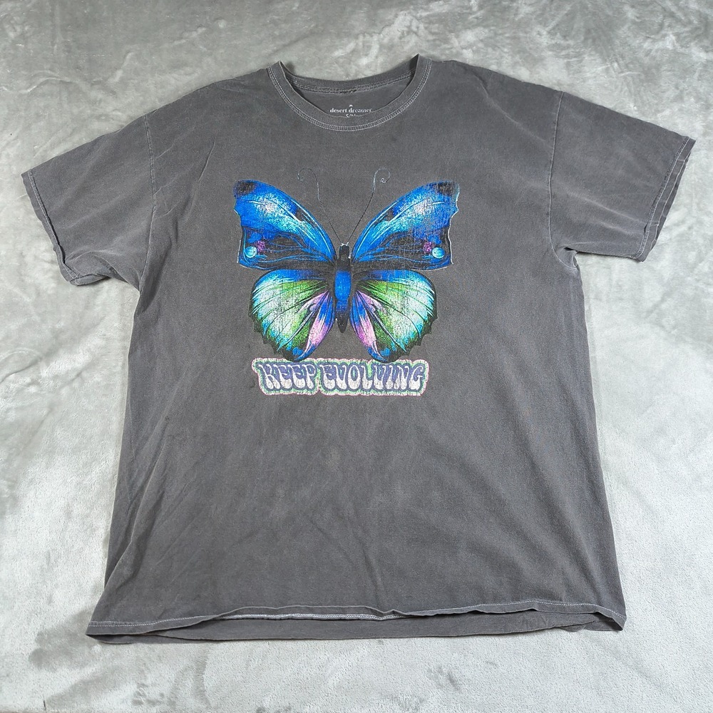 Desert Dreamer Butterfly‎ Shirt Mens Small Medium Keep Evolving Faded Crew Neck